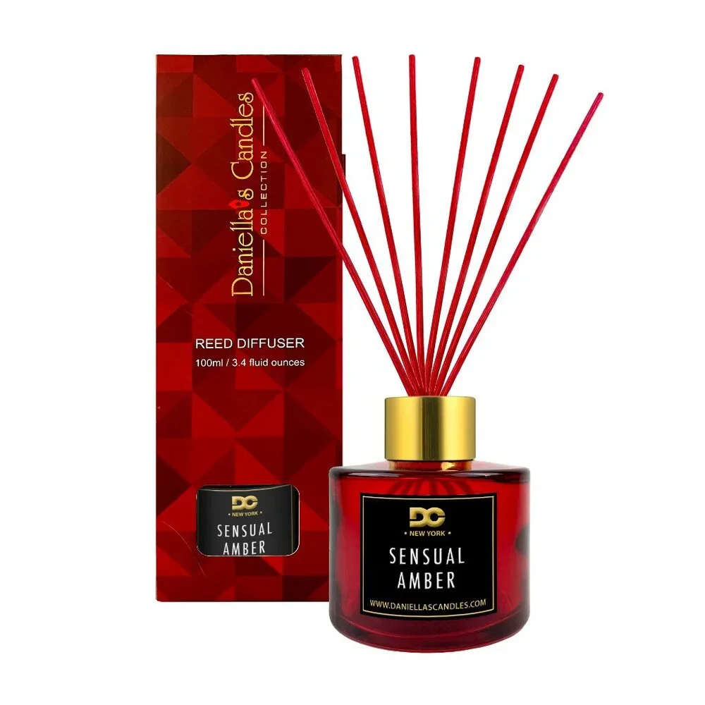 Sensual Amber Reed Diffuser Set Red - 3.4oz/100mL - Picture 2 of 4